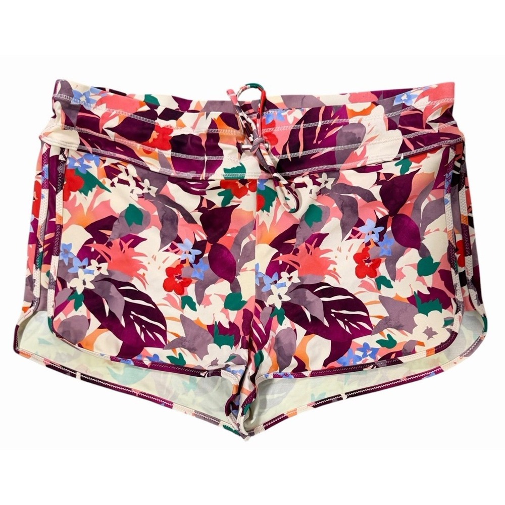 Athleta Daybreak Tropic Surge Swim Shorts Floral Bloom Women's Size Medium